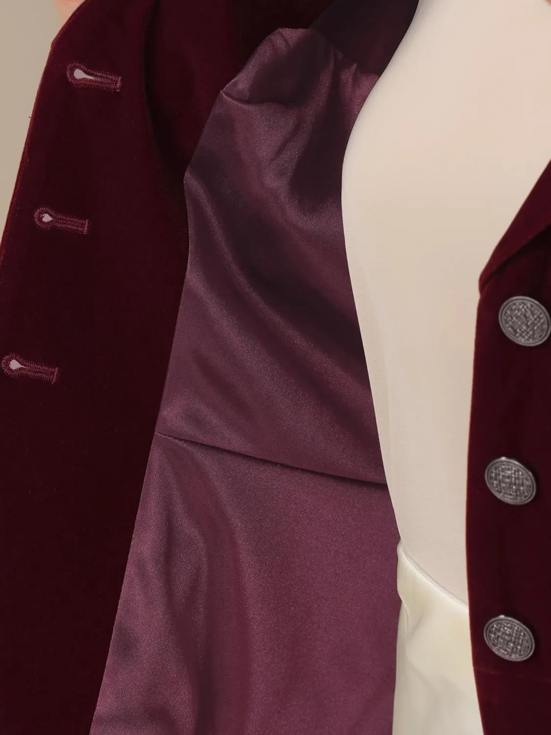 Allegra K Women's Waistcoat Suit Velvet Sleeveless Lapel V Neck Dressy Teacher Blazer Vests