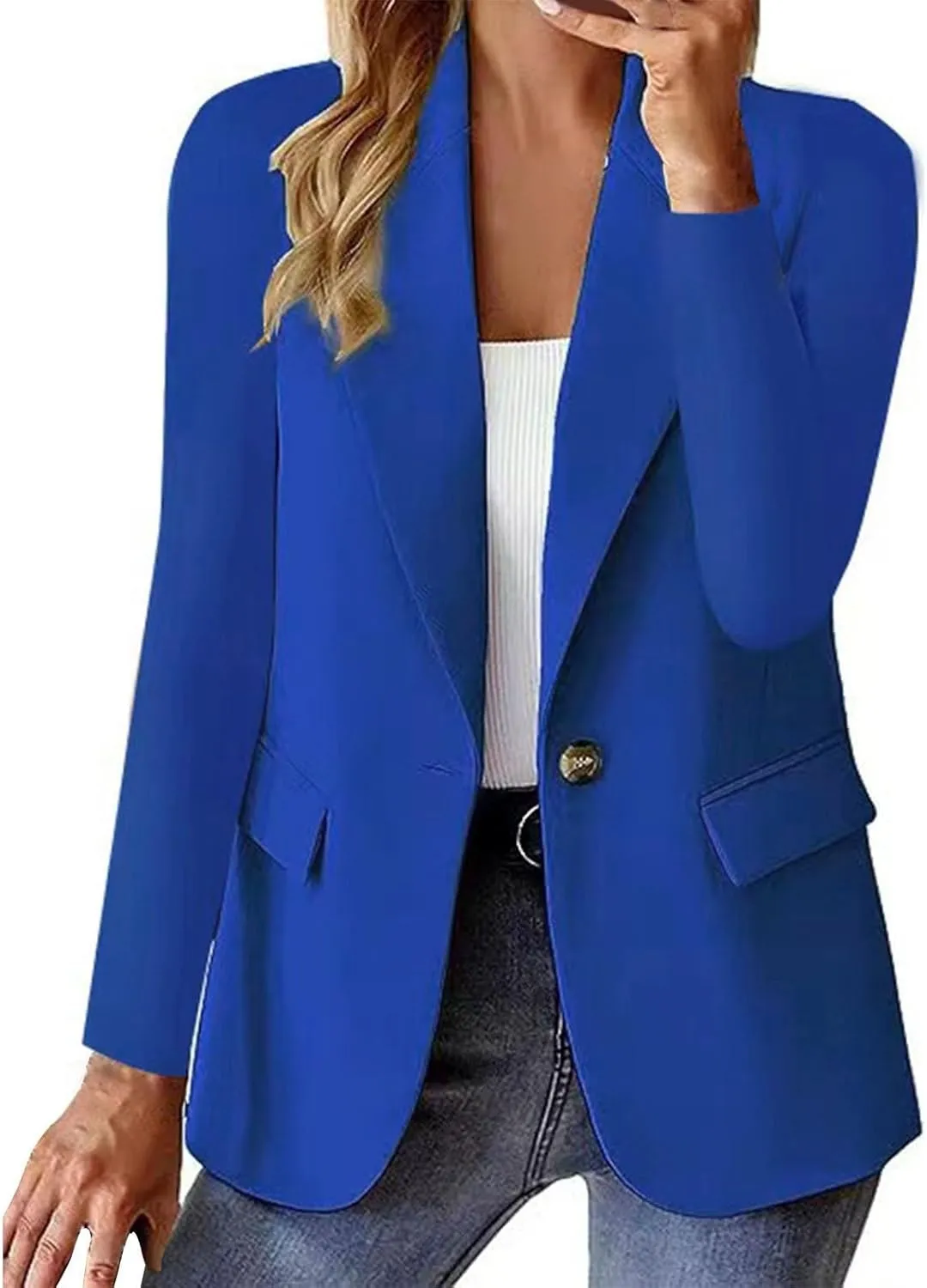 Blazers for Women 2025 Summer Lightweight Business Casual Open Front Long Sleeve Suit Jackets Slim Fit Jackets