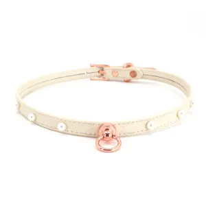Design Your Own Mini Leather & Pearl BDSM Collar
