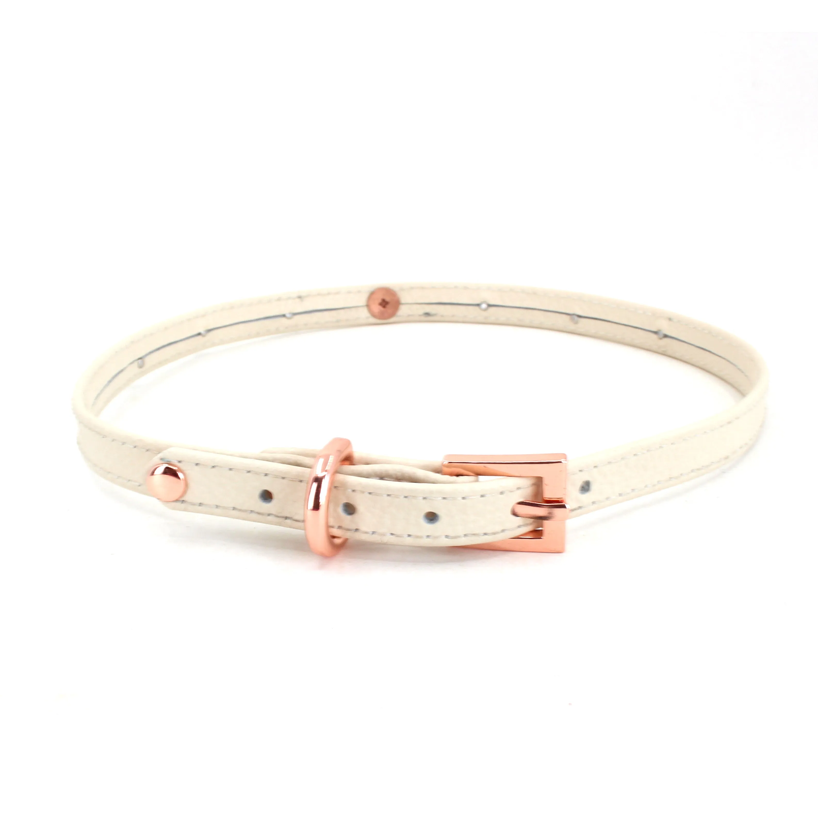 Design Your Own Mini Leather & Pearl BDSM Collar