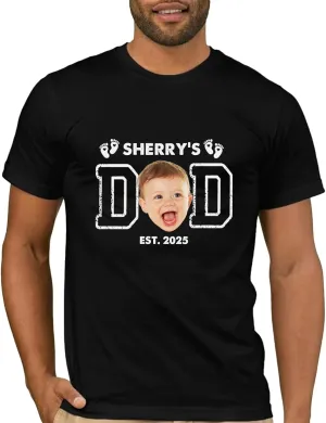 Fathers Day Personalized Gifts for Dad from Daughter Custom Mens T-Shirts with Kid Names Customized Photo Gifts for Dad Papa