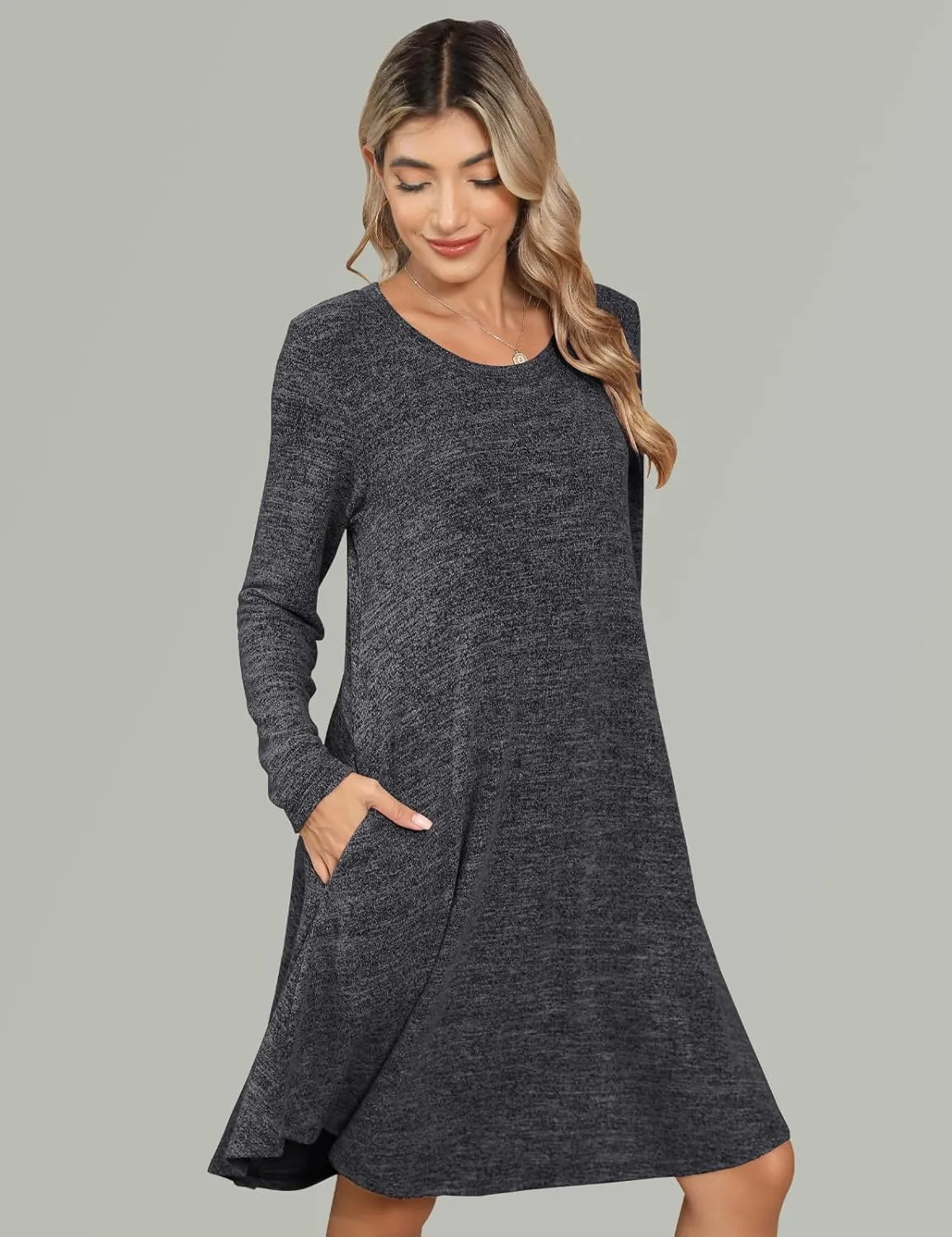 JollieLovin Women Plus Size Sweater Dresses Long Sleeve 2024 Casual Fall Winter Tunic Dress with Pockets