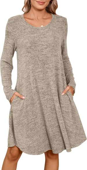 JollieLovin Women Plus Size Sweater Dresses Long Sleeve 2024 Casual Fall Winter Tunic Dress with Pockets