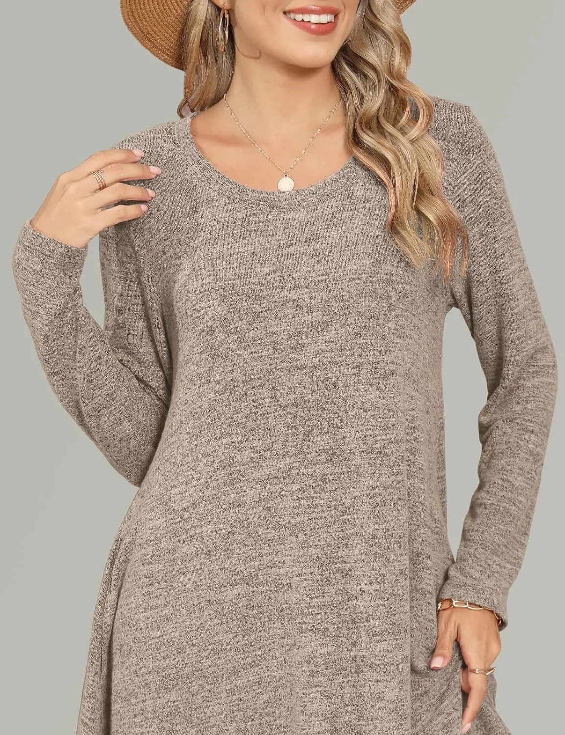 JollieLovin Women Plus Size Sweater Dresses Long Sleeve 2024 Casual Fall Winter Tunic Dress with Pockets