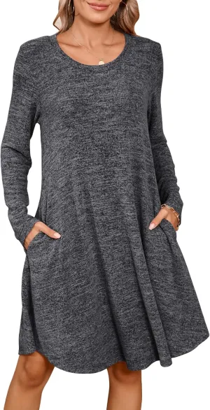 JollieLovin Women Plus Size Sweater Dresses Long Sleeve 2024 Casual Fall Winter Tunic Dress with Pockets