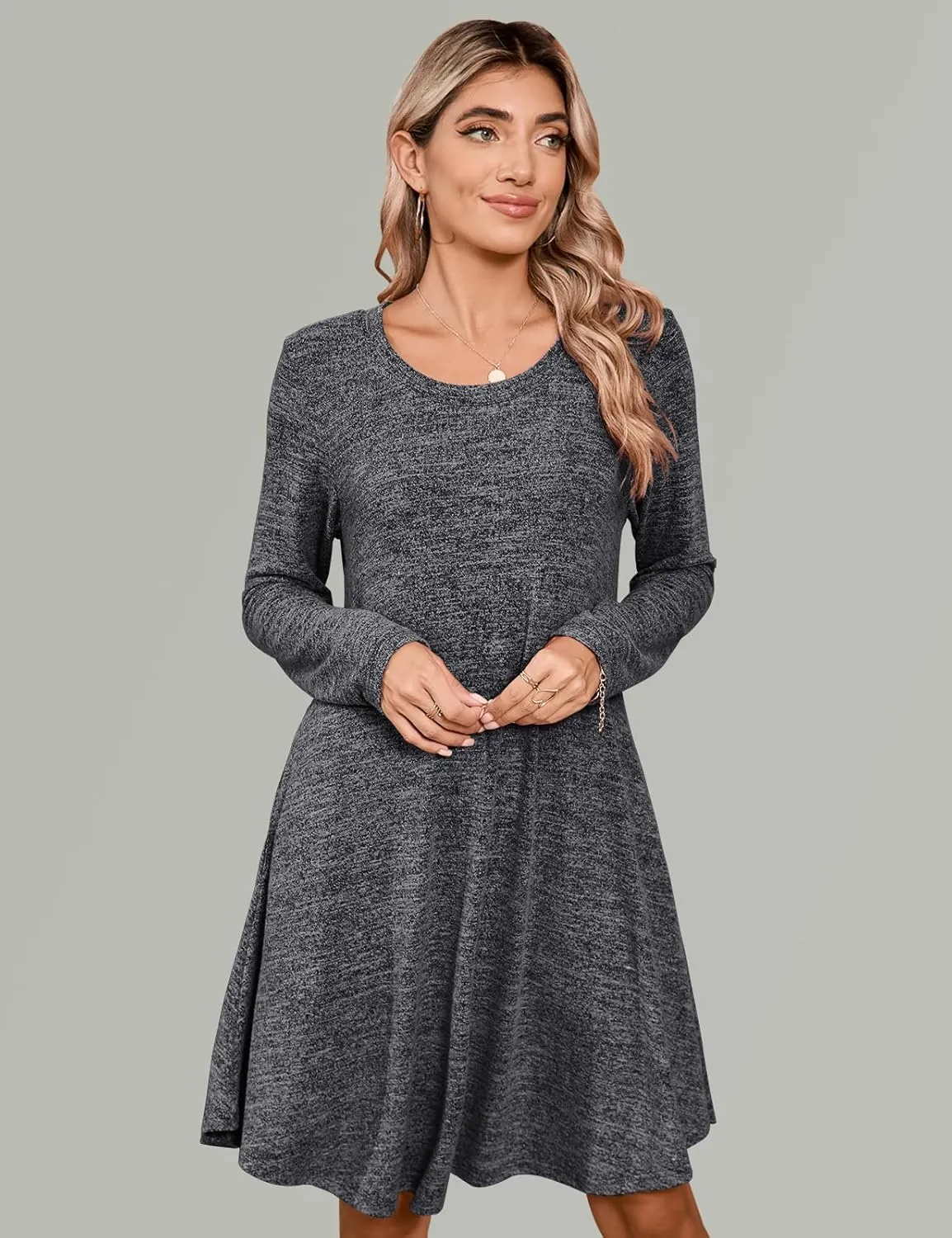 JollieLovin Women Plus Size Sweater Dresses Long Sleeve 2024 Casual Fall Winter Tunic Dress with Pockets