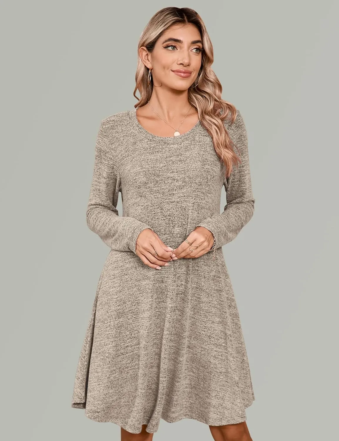 JollieLovin Women Plus Size Sweater Dresses Long Sleeve 2024 Casual Fall Winter Tunic Dress with Pockets