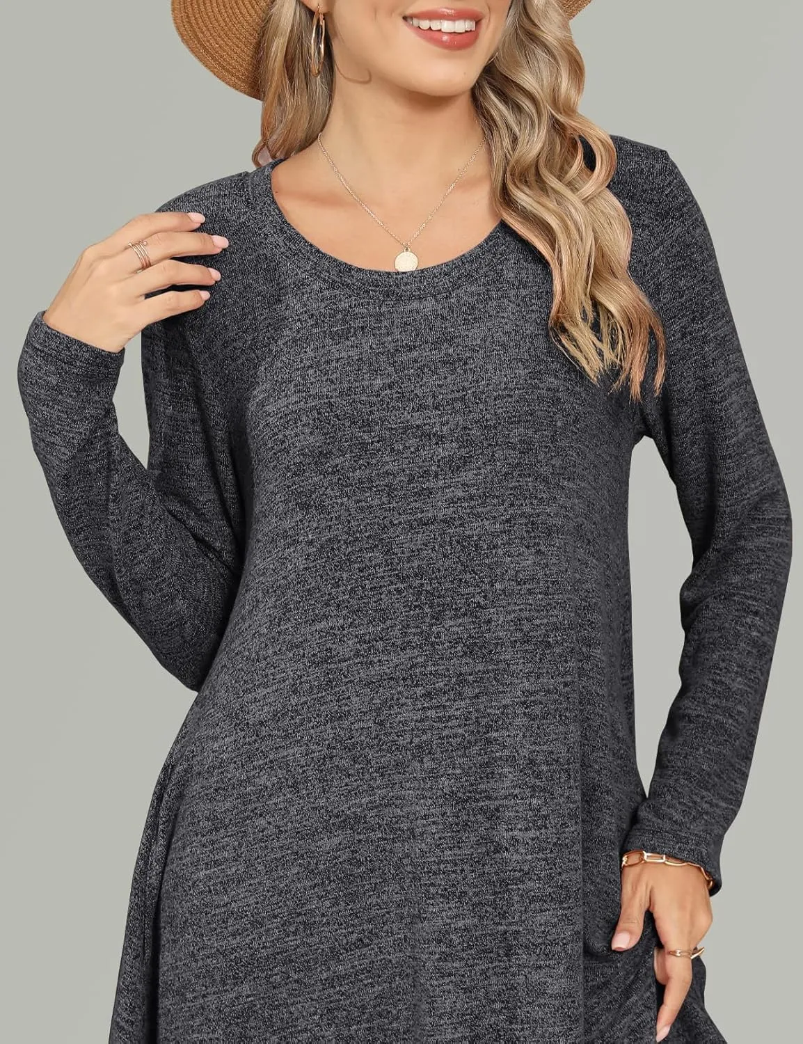 JollieLovin Women Plus Size Sweater Dresses Long Sleeve 2024 Casual Fall Winter Tunic Dress with Pockets