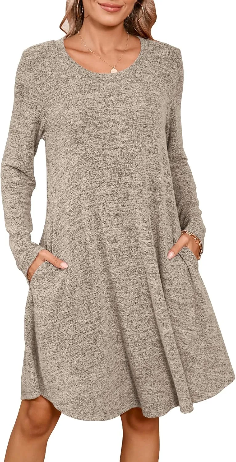 JollieLovin Women Plus Size Sweater Dresses Long Sleeve 2024 Casual Fall Winter Tunic Dress with Pockets