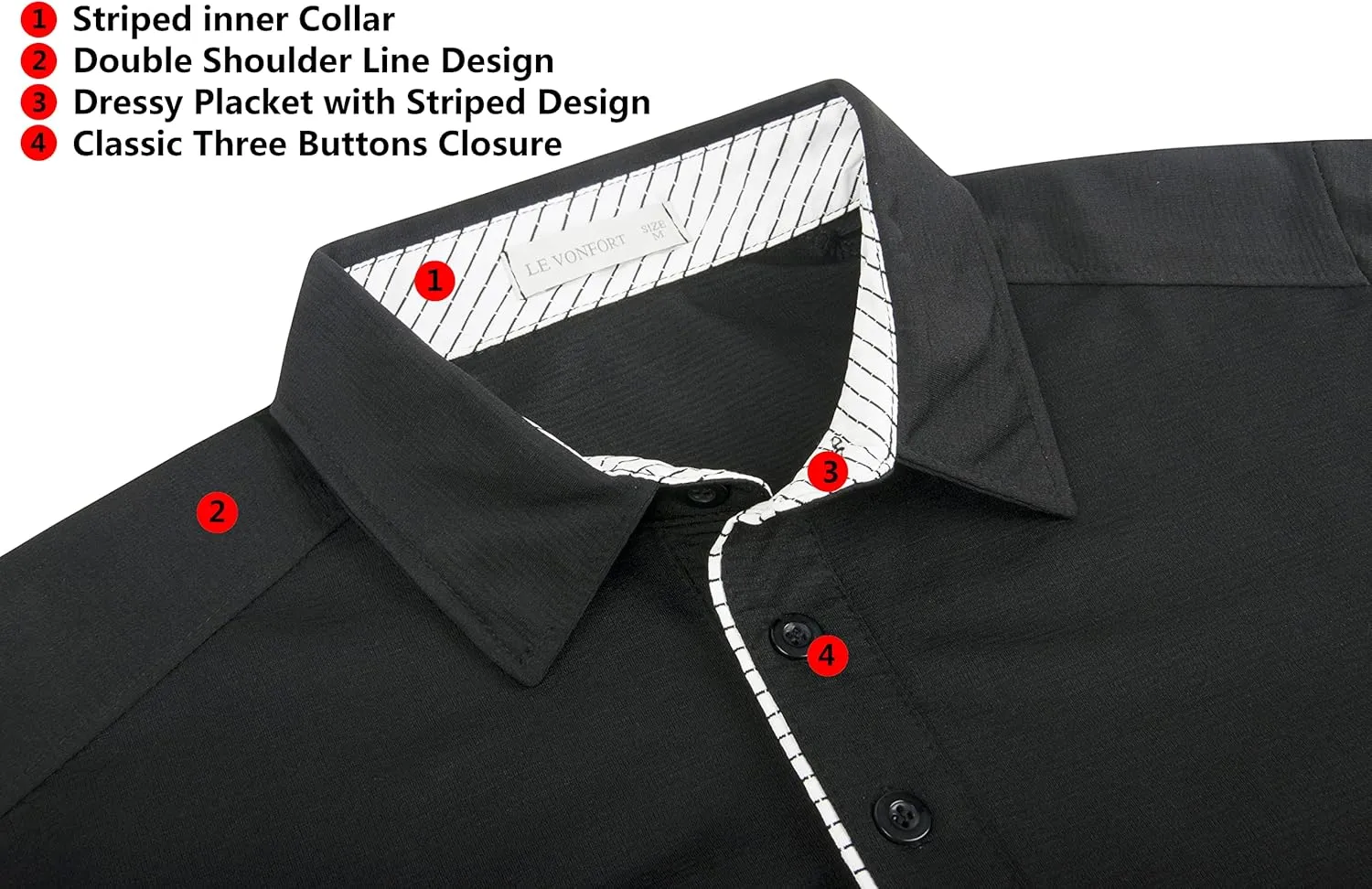 Mens Quick Dry Performance Golf Polo Shirts Short Sleeve Summer Casual Athletic Collared Shirt