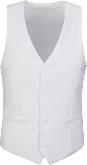 Men's Suit Vest Business Formal Dress Vests for Men Solid Color Casual Wedding Tuxedo Waistcoat