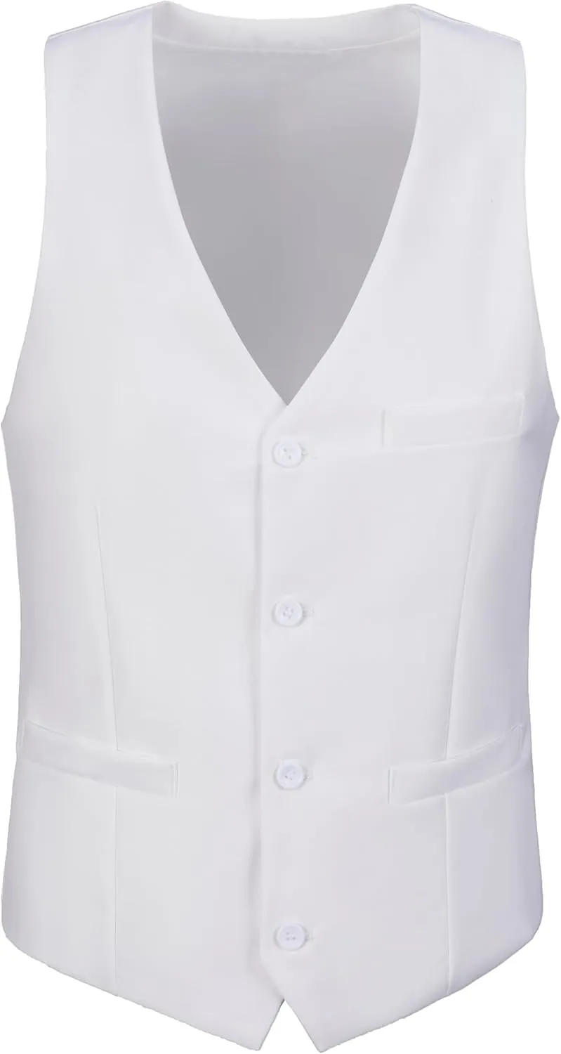 Men's Suit Vest Business Formal Dress Vests for Men Solid Color Casual Wedding Tuxedo Waistcoat