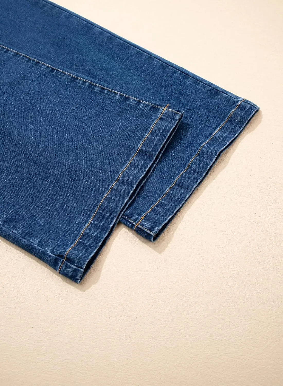 Sidefeel Women's Wide Leg Jeans High Waisted Stretchy Straight Baggy Drawstring Denim Pants