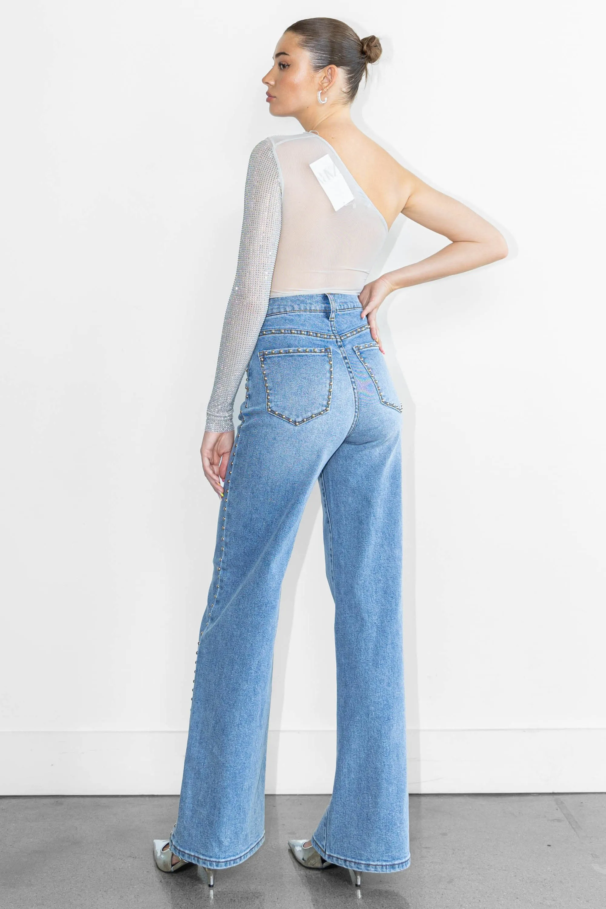 Stud Wide Leg Jeans