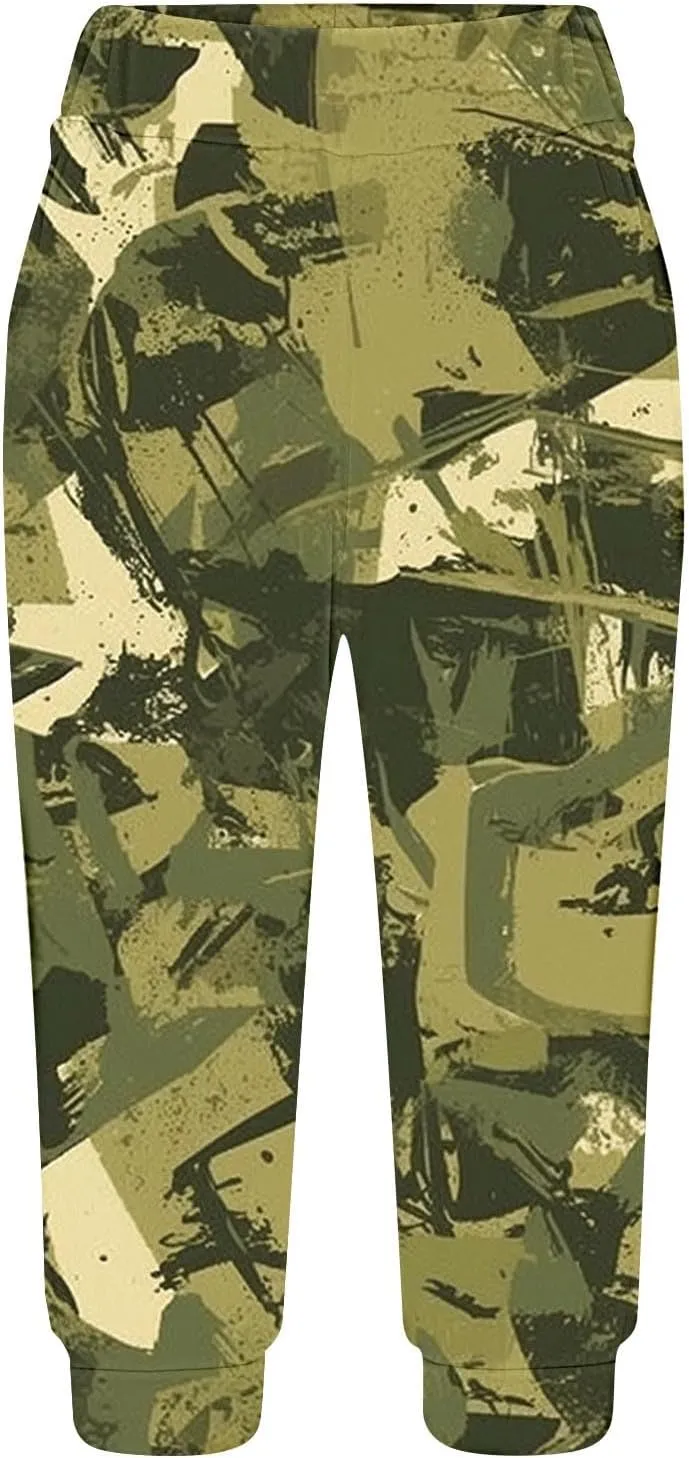 TANGNADE Women's Summer Capri Sweatpants Joggers Casual Sports Cropped Lounge Pants High Waisted Athletic with Pockets
