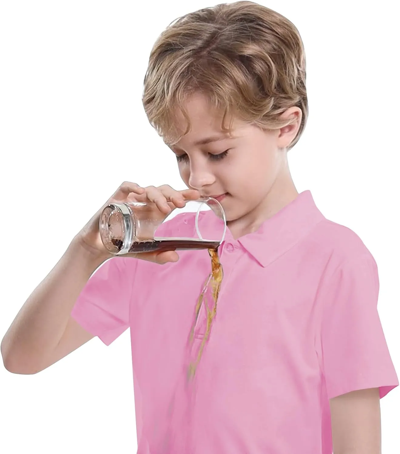Toddler to Youth Stain Resistant Polo Shirts Kids Collared Golf T-Shirt School Uniform for Boys and Girls