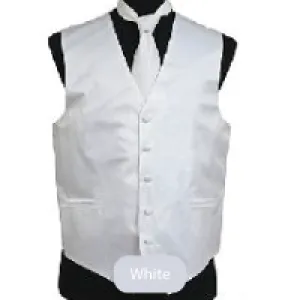 White Mens Solid Vest